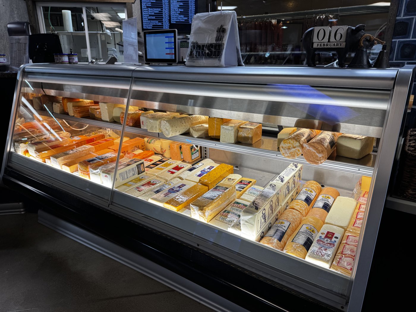 The cheese case at Palumbo’s.
